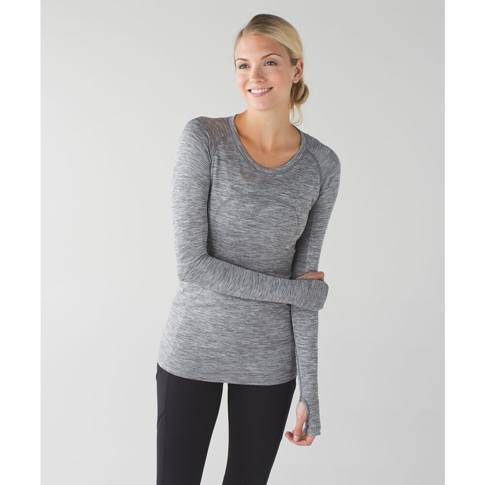 Lululemon Swiftly Tech Long Sleeve Heathered Gray Top